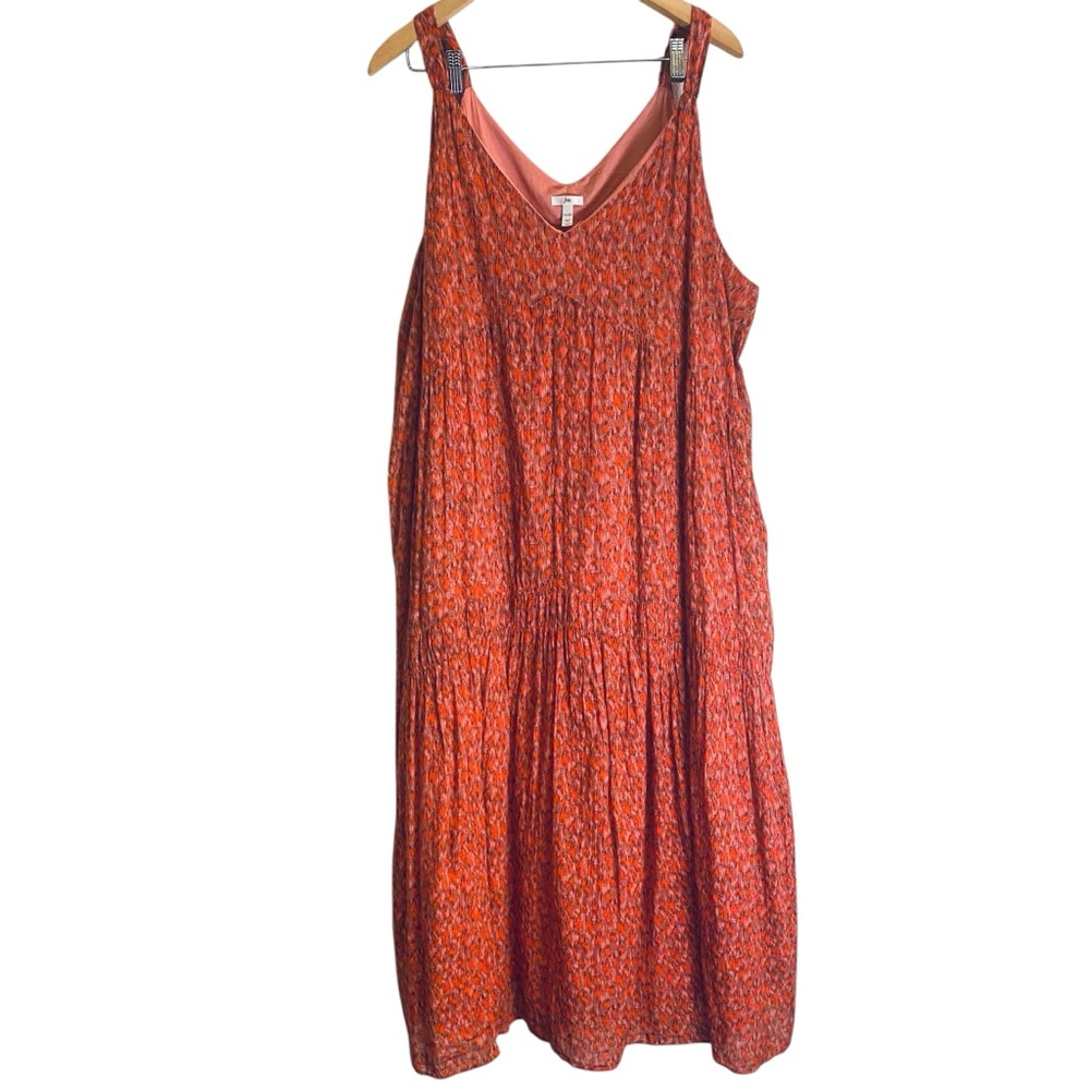 Joie Bondi Tiered Prairie Cottagecore Sleeveless Maxi Dress in Tea Rose Sz XXL